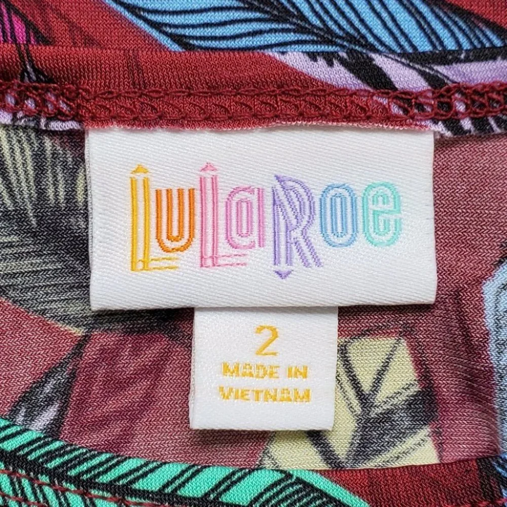 LuLaRoe Girl's Adeline Feather Print Girl's Dress Size 2